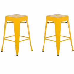 Set di 2 sgabelli trendy in acciaio . Questo set di 2 sedie da bar si abbina bene in qualsiasi sala da pranzo moderna o indus ...