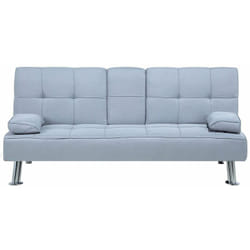 Beliani - Divano letto a 3 posti moderno in tessuto grigio chiaro Roxen