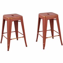 Set di 2 Sgabelli trendy in acciaio. Questo set di 2 sedie da bar si abbina bene in qualsiasi sala da pranzo moderna o indust ...