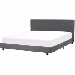 Letto classico in lino color grigio con alta testiera. Questo letto con rete a doghe è la scelta ideale per camere da letto i ...