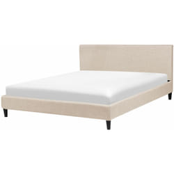 Letto sfoderabile in tessuto beige 160 x 200 cm Fitou