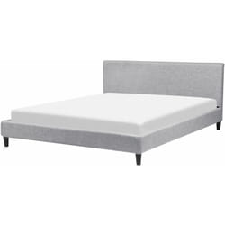 Letto sfoderabile in tessuto grigio chiaro 180 x 200 cm Fitou