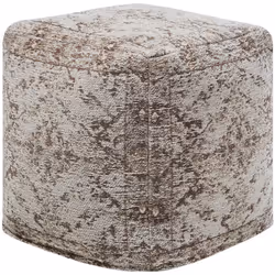 Pouf poggiapiedi in cotone e jacquard. Il pouf poggiapiedi dal design originale è rivestito in tessuto di cotone e jacquard i ...