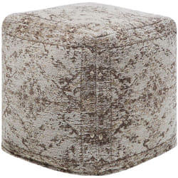 Beliani - Pouf in tessuto grigio/beige talpa 42 x 42 cm Meerut