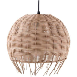 Beliani - Lampadario con Paralume in Rattan Marrone Chiaro Sferico Stile Etnico Drino