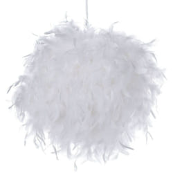 Beliani - Lampadario in Pelliccia Sintetica Bianca Paralume a Sfera Stile Shaggy Drava