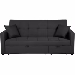 Divano letto in tessuto grigio scuro. Questo divano letto è ideale per interni in stile minimalista, tradizionale o moderno. ...