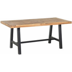 Tavolo da Pranzo Piano Legno di Acacia Chiaro Gambe Nere 170 x 80 cm Scania