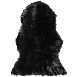 Beliani - Pelle sintetica di pecora colore nero 63 x 95 cm Mungo