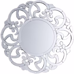 Moderno specchio con la cornice decorativa. Lo specchio presentato non solo attira gli guardi ma è anche una bellissima decor ...