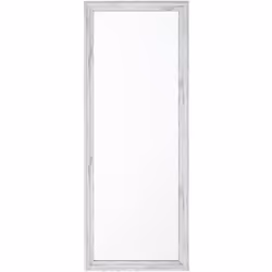 Elegante specchio da muro con cornice bianca a imitazione di legno. Questo specchio è un accessorio perfetto per ogni salotto ...