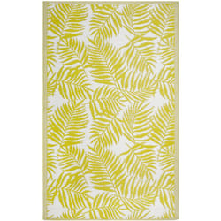 Beliani - Tappeto da Esterno Giallo Sintetico Motivo Floreale Foglie 120 x 180 cm Kota