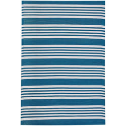 Beliani - Tappeto da Esterno Blu Sintetico Motivo Geometrico a Righe 120 x 180 cm Eluru
