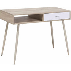 Beliani - Scrivania in legno chiaro con un cassetto bianco 100 x 48 cm Deora