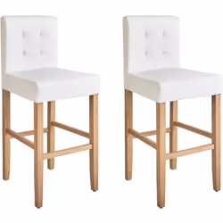 Set di 2 sgabelli in ecopelle per interni. Dona alla tua sala da pranzo o alla tua cucina questo set di 2 sedie da bar dal de ...