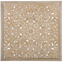 Beliani - Decorazione da parete bianco e legno chiaro yonora