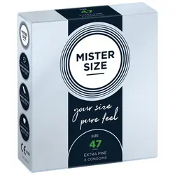 Mister Size 3 pz - Profilattici su Misura 47 mm