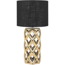 Beliani - Lampada da tavolo nero e oro abat jour ceramica 71 cm Selja
