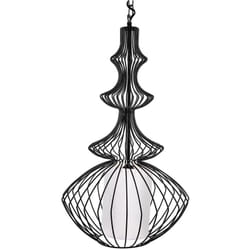 Beliani - Lampadario in Metallo Nero con Paralume a Gabbia Aperta Kolva