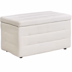 Elegante ottomano in pelle bianca con contenitore. Perfetto mix tra eleganza e funzionalità, questa ottomana diventerà senza ...