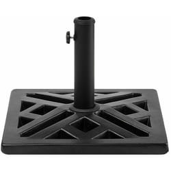 Base Quadrata per Ombrellone da Giardino in Cemento Nero 46 x 46 cm Chieti