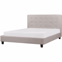 Letto matrimoniale imbottito. Porta l'eleganza in camera da letto con questo letto con rete a doghe. Realizzato in durevole e ...