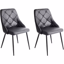 Due eleganti e lussuose sedie trapuntate con bottoncini. Pratico set di due lussuose sedie da pranzo dal design moderno. Le g ...