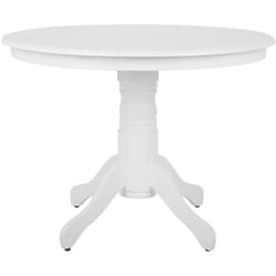 Tavolo da Pranzo Rotondo Piano MDF in Legno Bianco ø 100 cm Akron