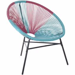 Sedia design moderno in rattan multicolore. Una seduta iconica ispirata dal design messicano adatta a spazi interni ed estern ...