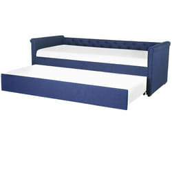 Divano Letto Estraibile Tessuto Blu Navy Rete a Doghe 90 x 200 cm Libourne