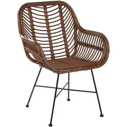 Sedia in rattan marrone Canora