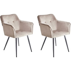 Set di 2 sedie da pranzo in velluto beige talpa Jasmin