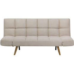 Divano Letto Tessuto Beige a 3 Posti Soggiorno Moderno Ingaro