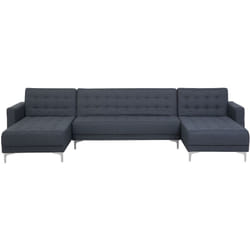 Beliani - Divano letto a forma di u in tessuto grigio scuro Aberdeen