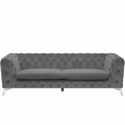 Elegante divano dal design inglese in morbido tessuto grigio. Questo divano a 3 posti dona comfort e un stile senza tempo al ...