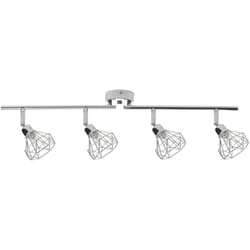 Applique con 4 Punti Luce in Metallo Color Argento Bracci Regolabili Erma