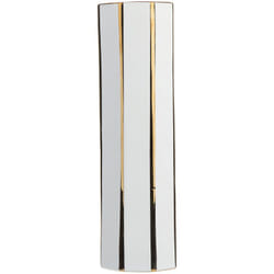 Beliani - Vaso da Fiori Ceramica Bianca e Oro Forma Ottagonale Moderna 40 cm Estella