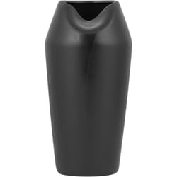 Beliani - Vaso Decorativo in gres porcellanato Nera Forma Irregolare 12 x 33 cm Apamea