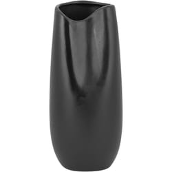 Beliani - Vaso Decorativo in gres porcellanato Nera Forma Irregolare 12 x 32 cm