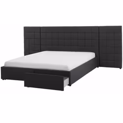 Elegante letto in tessuto grigio. Rinnova la camera da letto con questo letto con rete a doghe. Realizzato in tessuto di alti ...
