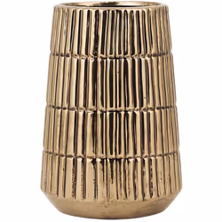 Vaso decorativo di gres porcellanato dorato. Abbellisci qualsiasi interno con questo vaso da fiori dorato. Colore forte e bri ...