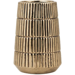 Beliani - Vaso Decorativo da Tavolo in gres porcellanato Dorata 12 x 22 cm Qanawat