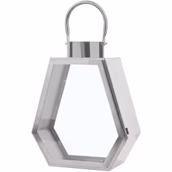 Lanterna moderna in argento. Illumina ogni ambiente, sia interno che esterno, con questa lanterna molto trendy. Sia che si ut ...