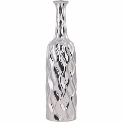 Vaso decorativo in gres porcellanato argentata. Aggiungi un tocco di eleganza alla tua casa con questo vaso glam decorativo.  ...