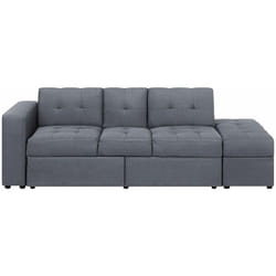 Beliani - Divano letto grigio scuro con cassetti e ottomano contenitore Falster