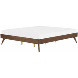 Beliani - Letto in Legno Marrone con Rete a Doghe Gambe in Legno 180 x 200 cm Berric