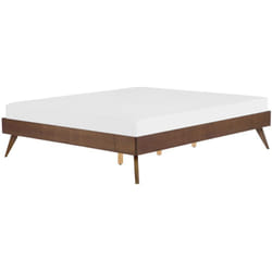 Beliani - Letto in Legno Marrone con Rete a Doghe Gambe in Legno 160 x 200 cm Berric