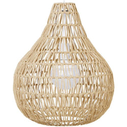 Beliani - Lampadario in Carta Beige con Paralume Intrecciato Rotondo Stile Boho Molopo
