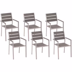 Set di 6 sedie di alta qualità da giardino. Questo comodo ed elegante set di 6 sedie da esterno è il complemento ideale per i ...