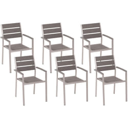 Set di 6 sedie da pranzo in alluminio anodizzato colore grigio Vernio
